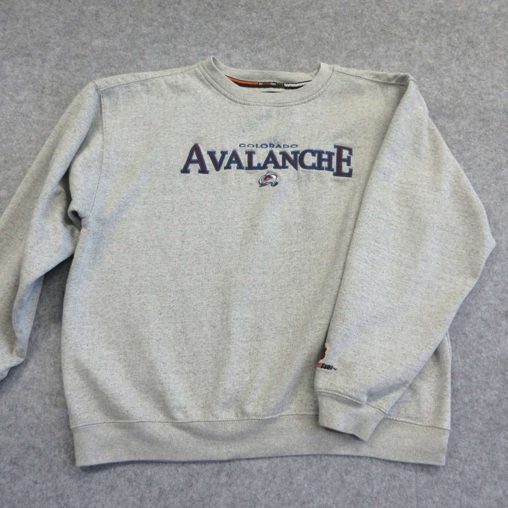 NHL Colorado Avalanche Sweatshirt Mens XL Gray Embroidered Crewneck Hockey